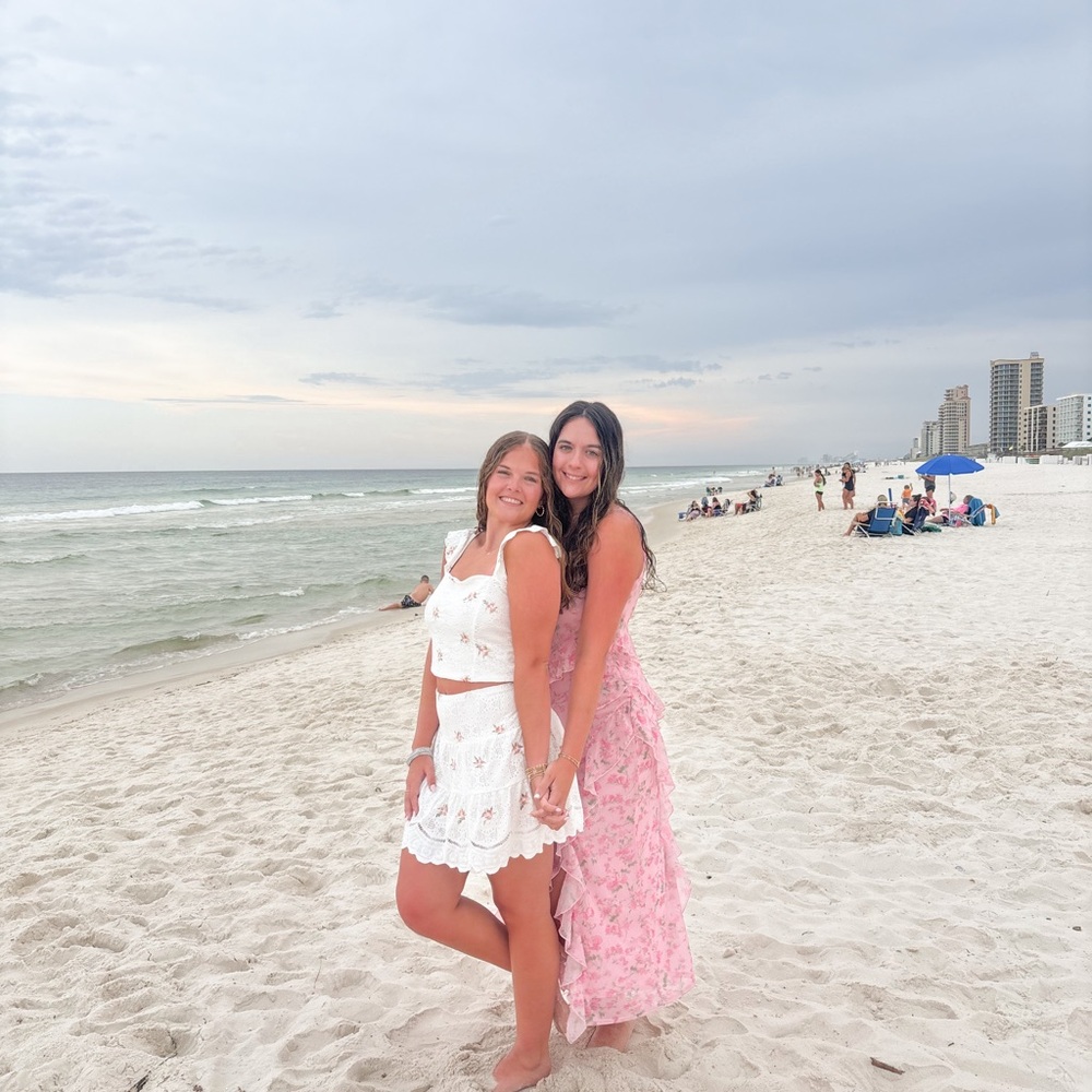 White Floral Eyelet Square-Neck Crop Dress